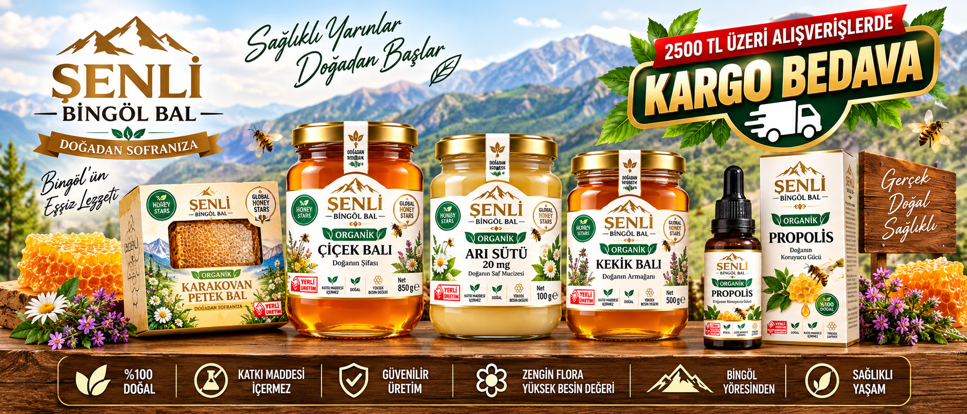 2.500 TL Üzeri Alışverişlerde 500 g Süzme Bal Hediye