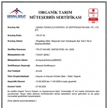 Organik Tarım Sertifikası